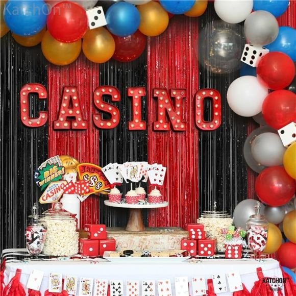 Red and Black Fringe Curtain, Pack of 2 - XtraLarge, 8x6.4 Feet | Red and Black - Picture 3 of 6